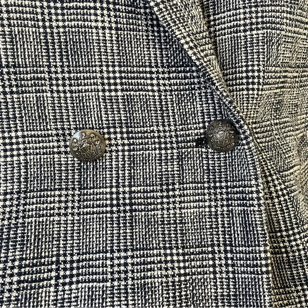 Veronica Beard Fiona Plaid Check Tweed Coat Size Medium Blue Multi